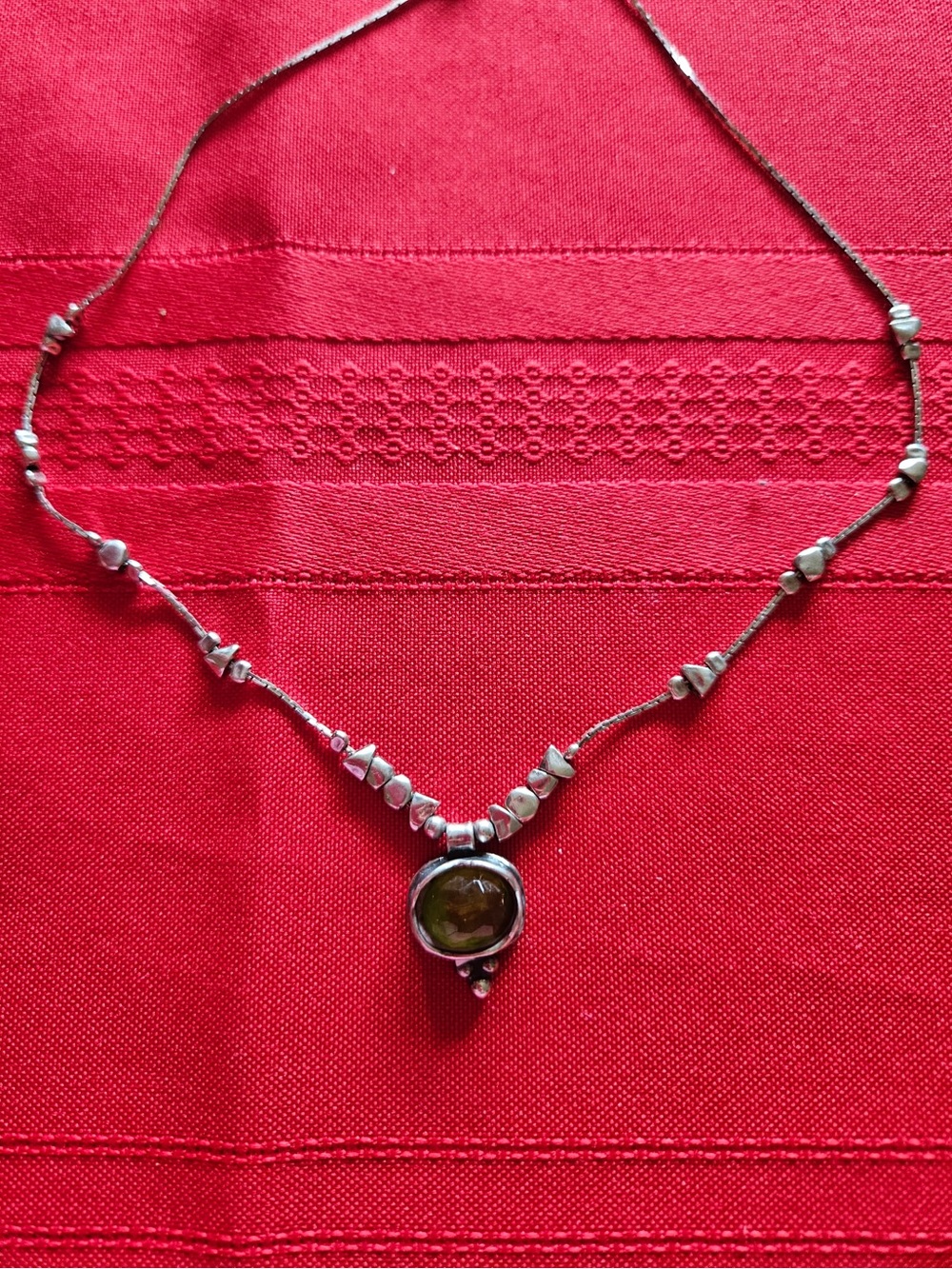 Silpada Retired Daintree Necklace Earrings set, green quartz and sterling silver